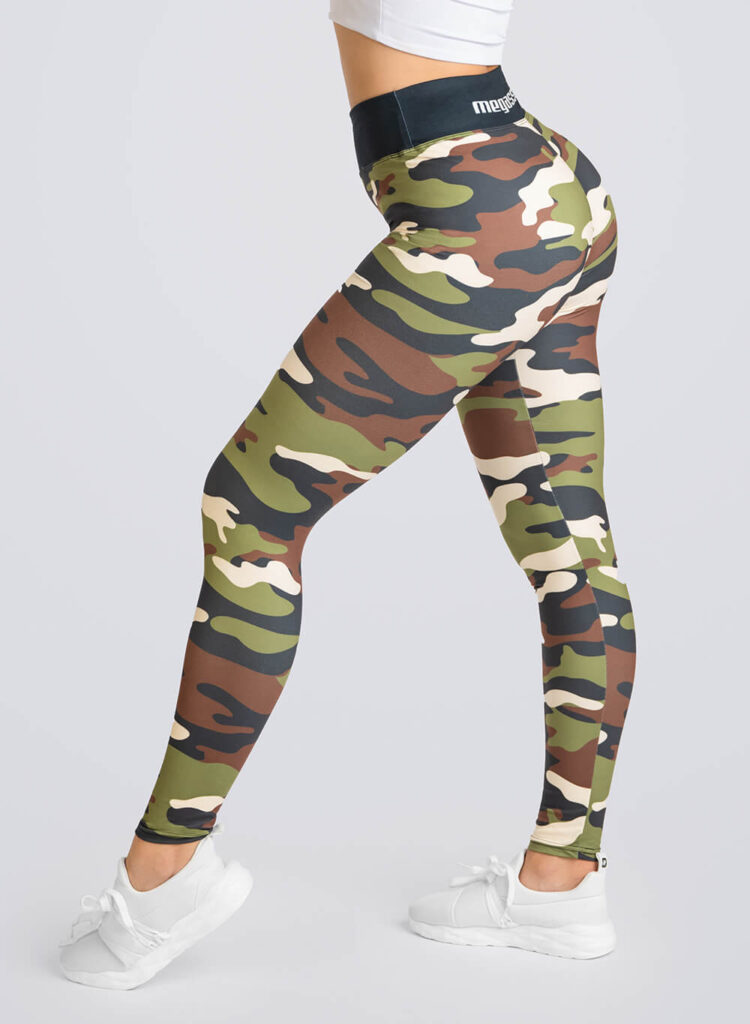 logo-waistband camouflage-print leggings